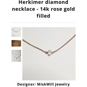 Miskwill brand. Rose gold chain, Herkimer diamond. Brand new, never worn.